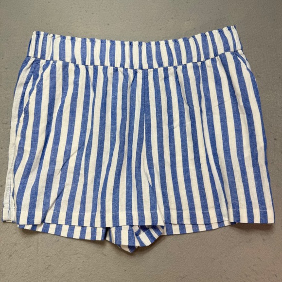 Sonoma Goods For Life Pants - Sonoma Goods‎ For Life Women's XL Striped Linen Blend Shorts Blue White NWOT